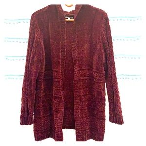 Sonoma Woman’s Chenille Hooded Cardigan Size L